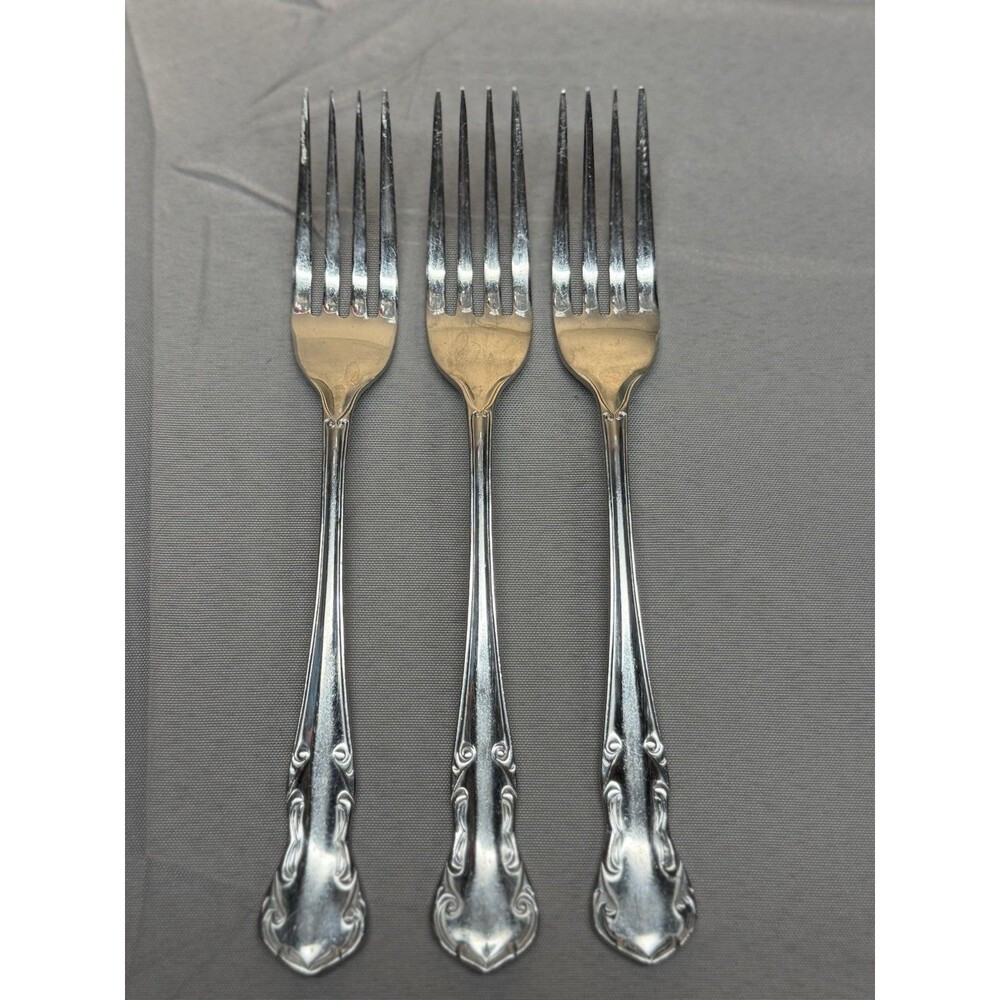 Manor House Japan 18/8 Scroll Edge 3- Dinner Forks 7 3/8"